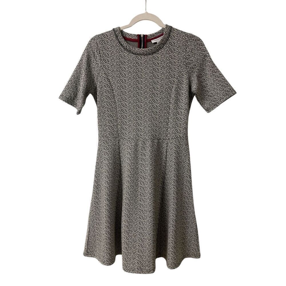 Katherine Barclay Montreal dress blank & white print sz 6 NWOT